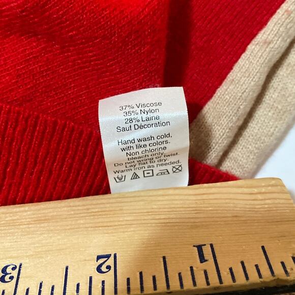 J. Crew Womens Wool-Blend Sweater Elbow Patches Sz Small Two Tone Layer Preppy - Picture 11 of 11